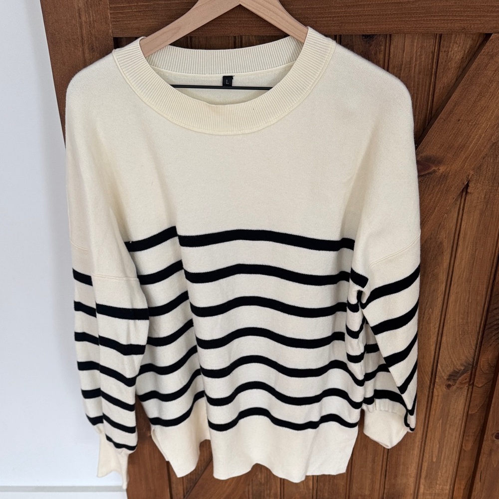 Striped Black and White Women's Sweater
